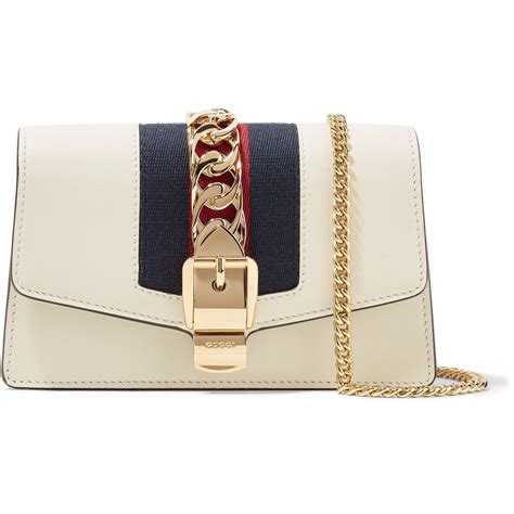 Gucci: White Mini Sylvie Chain Bag 